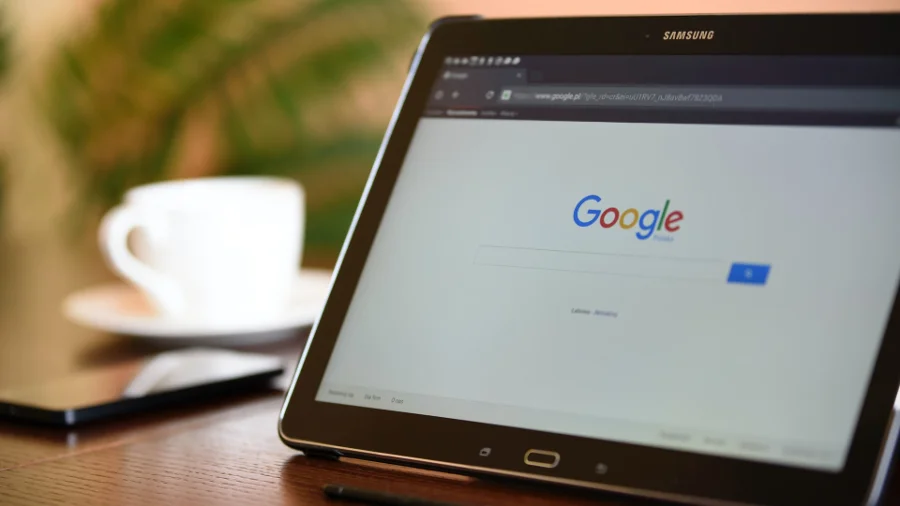 Google en una tablet de Samsung